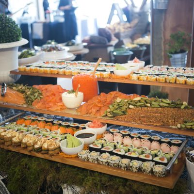 Salmon, Sashimi and Sushi Display